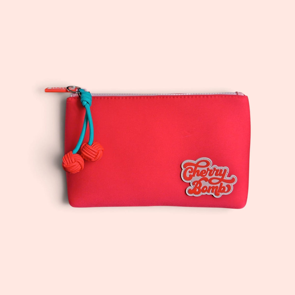 Borsa rossa Emanuela Biffoli Firenze Cherry Bomb con chiusura a cerniera